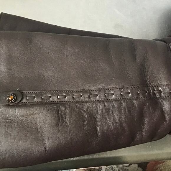 Aquatalia Brown Leather Boots Wedge Heel Boho Classic 8.5 - Picture 8 of 12